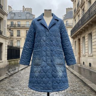 Pikowana tkanina DENIM Hearts