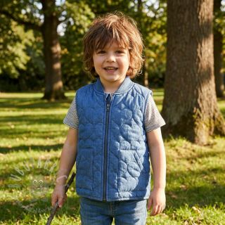 Pikowana tkanina DENIM Hearts