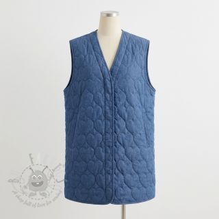 Pikowana tkanina DENIM Hearts