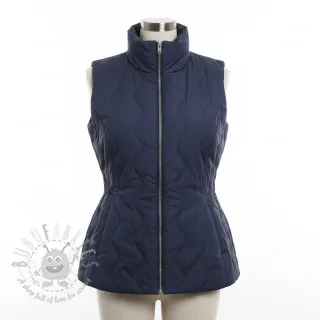 Pikowana tkanina ZIG ZAG navy