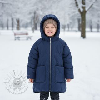 Pikowana tkanina ZIG ZAG navy