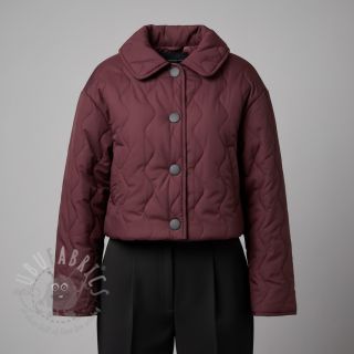 Pikowana tkanina ZIG ZAG aubergine