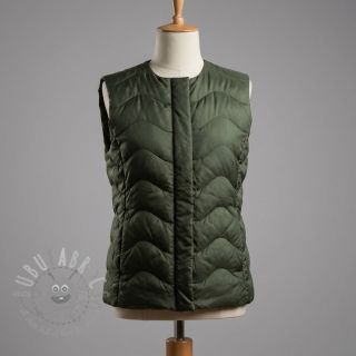 Pikowana tkanina ZIG ZAG army green