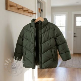 Pikowana tkanina ZIG ZAG army green