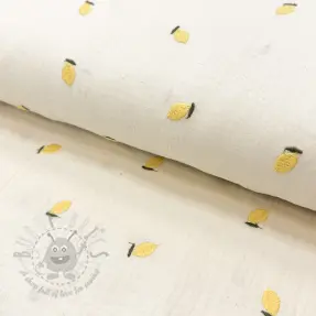 Muślin double gauze EMBROIDERY Fruit yellow SIMPLY NATURAL