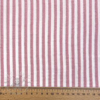 Muślin double gauze YARN DYED Summer stripe rose