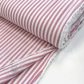 Muślin double gauze YARN DYED Summer stripe rose