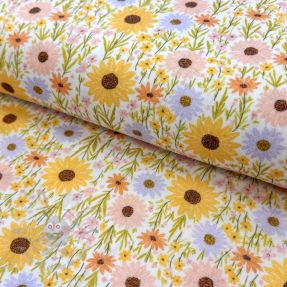 Muślin double gauze Flowers Hot summer digital print