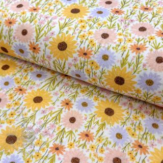 Muślin double gauze Flowers Hot summer digital print