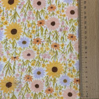 Muślin double gauze Flowers Hot summer digital print