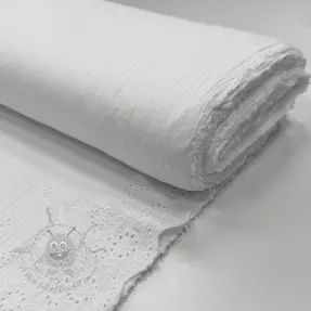 Muślin double gauze BORDER Helene white