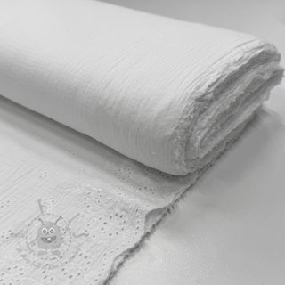 Muślin double gauze BORDER Helene white