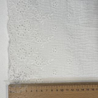 Muślin double gauze BORDER Helene white