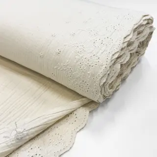 Muślin double gauze BORDER Helene natural