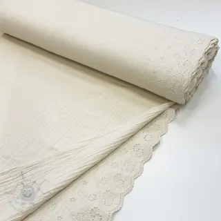 Muślin double gauze BORDER Helene natural