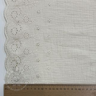 Muślin double gauze BORDER Helene natural