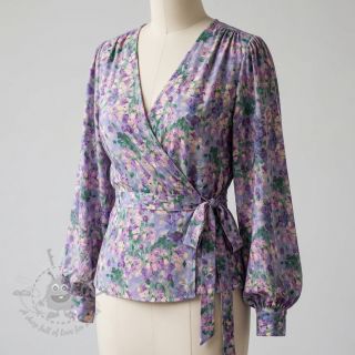 Wiskoza SATIN Flowers Jamie digital print