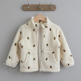 Tkanina płaszczowa TEDDY JACQUARD EMBROIDERY Sunflower