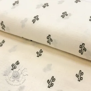 Muślin double gauze EMBROIDERY Cactus SIMPLY NATURAL