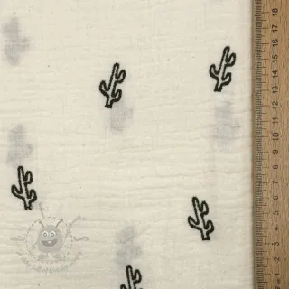 Muślin double gauze EMBROIDERY Cactus SIMPLY NATURAL