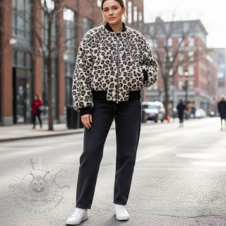 Tkanina płaszczowa TEDDY JACQUARD Animal skin brown