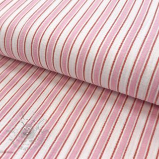 Muślin double gauze YARN DYED Stripe in stripe pink