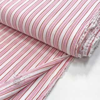 Muślin double gauze YARN DYED Stripe in stripe pink