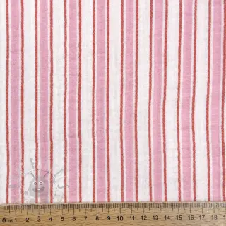 Muślin double gauze YARN DYED Stripe in stripe pink