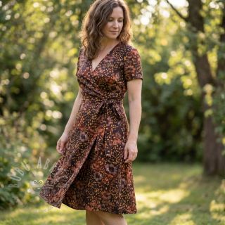 Wiskoza SATIN Abstract flow digital print