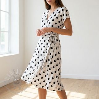 Wiskoza RADIANCE Polka BIG dot white