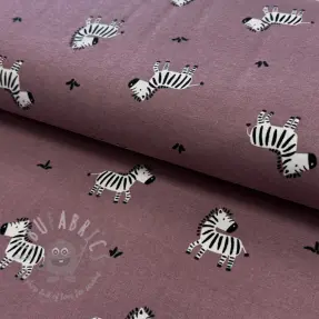 Bawełniana tkanina FLANNEL Zebras mauve