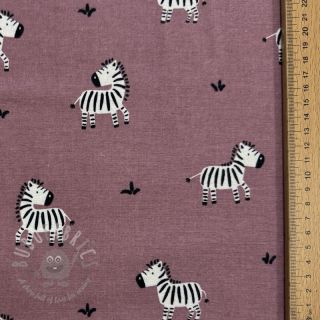 Bawełniana tkanina FLANNEL Zebras mauve