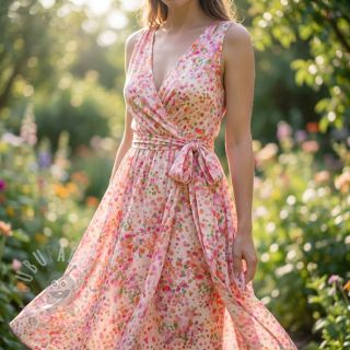 Wiskoza SATIN Dots digital print