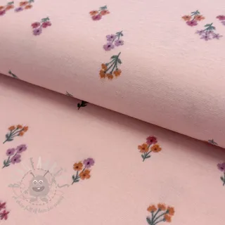 Bawełniana tkanina FLANNEL Flowers light pink