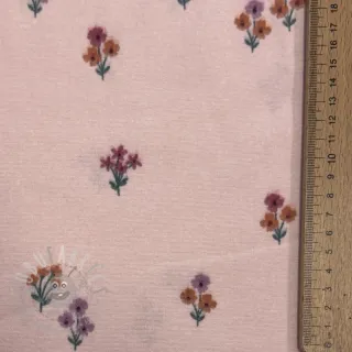 Bawełniana tkanina FLANNEL Flowers light pink