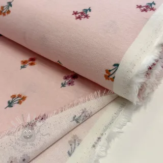 Bawełniana tkanina FLANNEL Flowers light pink