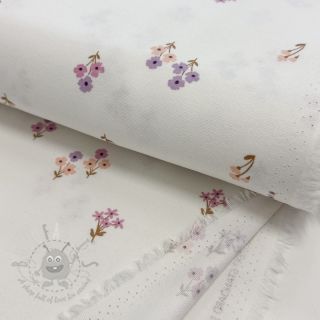 Bawełniana tkanina FLANNEL Flowers white