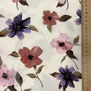 Bawełniana tkanina VISCOSE Flowers offwhite digital print