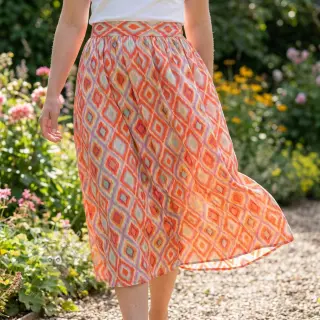 Wiskoza RADIANCE Abstract orange digital print