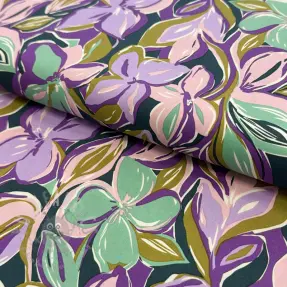 Bawełniana tkanina VISCOSE Flowers cobalt
