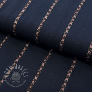 Bawełniana tkanina JACQUARD DOBBY navy