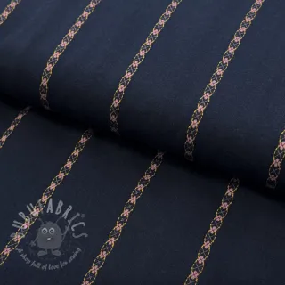 Bawełniana tkanina JACQUARD DOBBY navy