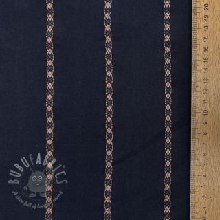 Bawełniana tkanina JACQUARD DOBBY navy