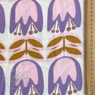 Wiskoza ECOVERO Flowers Celia white