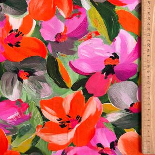 Wiskoza ECOVERO Flowers multi digital print