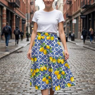 Bawełniana tkanina VISCOSE Lemons digital print