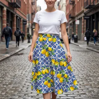 Bawełniana tkanina VISCOSE Lemons digital print
