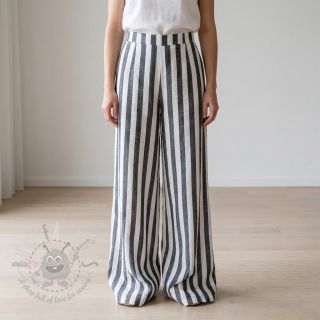 Wiskoza YARN DYED Stripes BIG navy