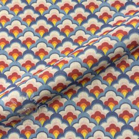 Tkanina dekoracyjna Linenlook Graphic Flower Scale digital print