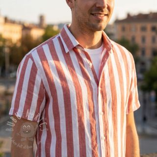 Wiskoza YARN DYED Stripes BIG orange